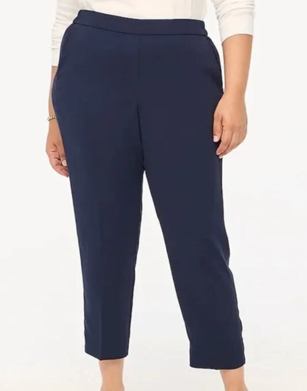 J. Crew Factory Jamie Pull On Pants in Black Plus Size 24